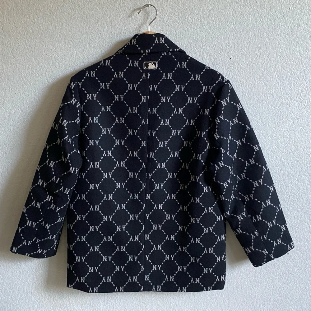 MLB Korea NY Yankees Monogram Wool Blend Blazer K Fashion Korean Streetwear XS